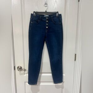 Nine West Deep Indigo Skinny Ankle Jeans